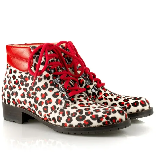 Bégum Paris Oslo bottines rouges pony léopard