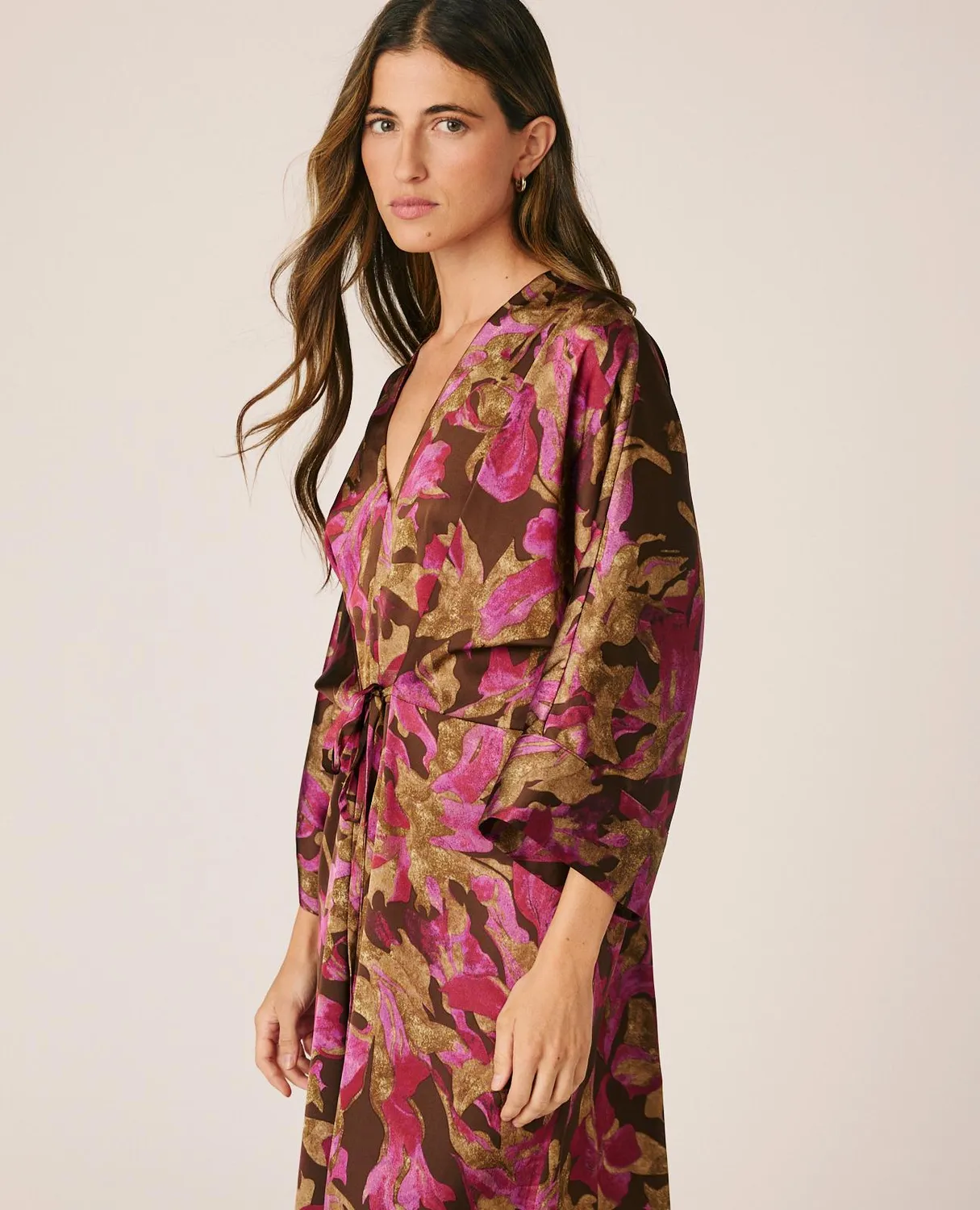 Alma en Pena I26CL0219 robe midi satin floral