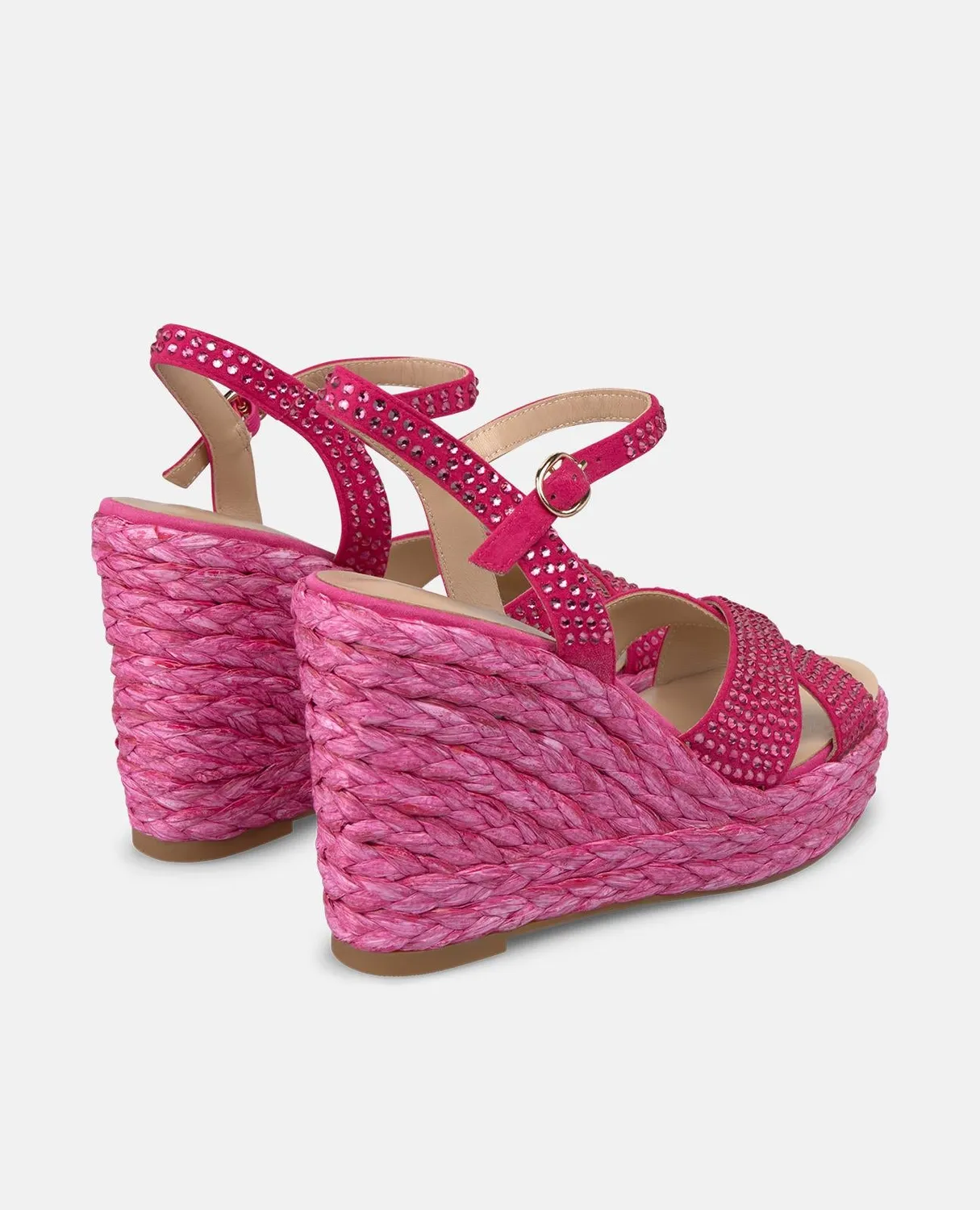 Alma en Pena V2551003 compensées fuchsia strass talon 9,8 cm