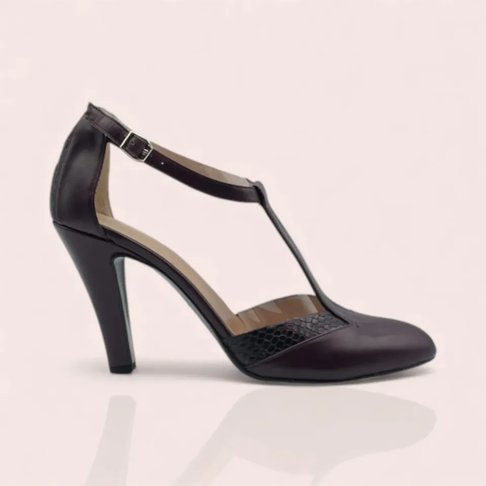Karine Arabian Nell escarpins Salomé noir python 90