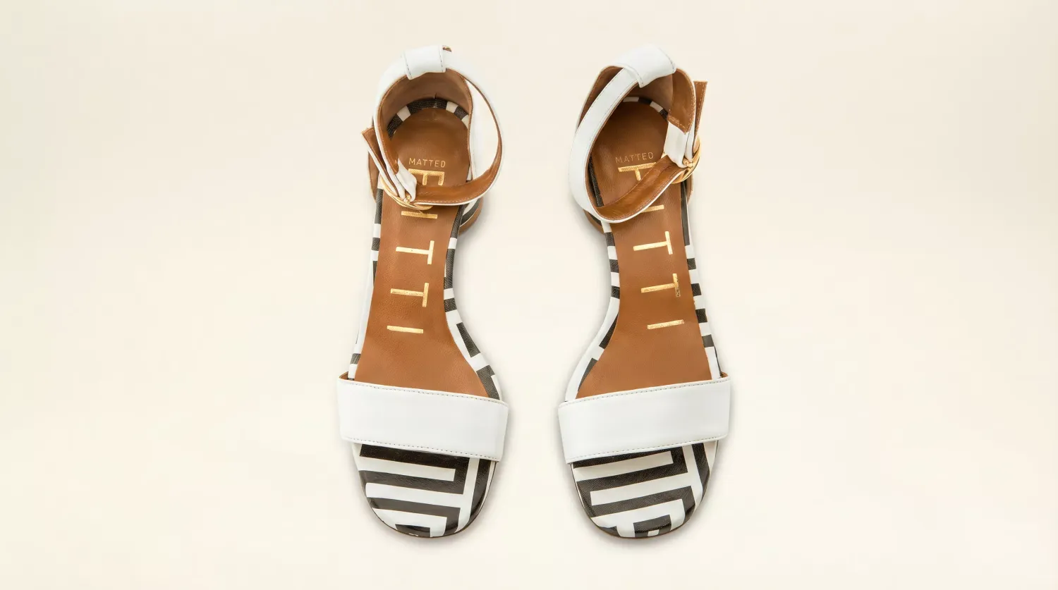 Matteo Pitti Dory Optical sandales blanc talon bloc