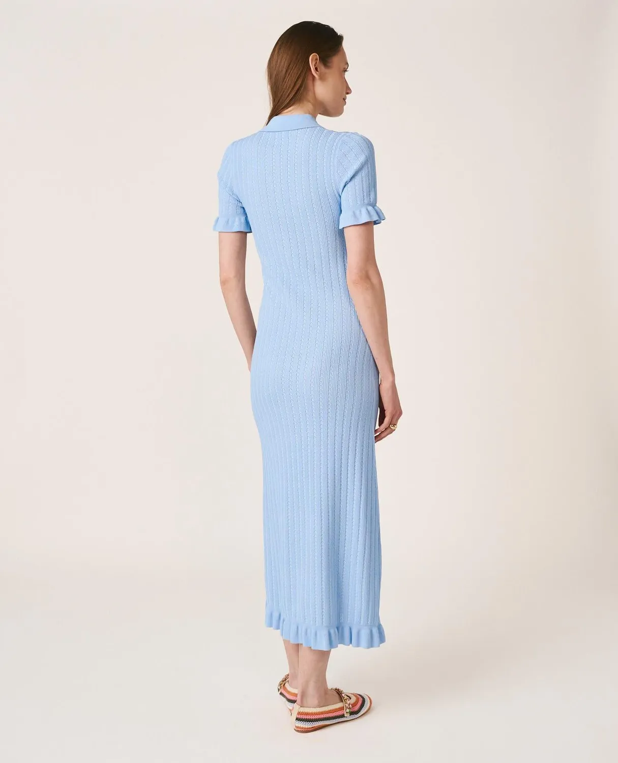 Alma En Pena V26CL0209 robe midi bleu ciel boutons