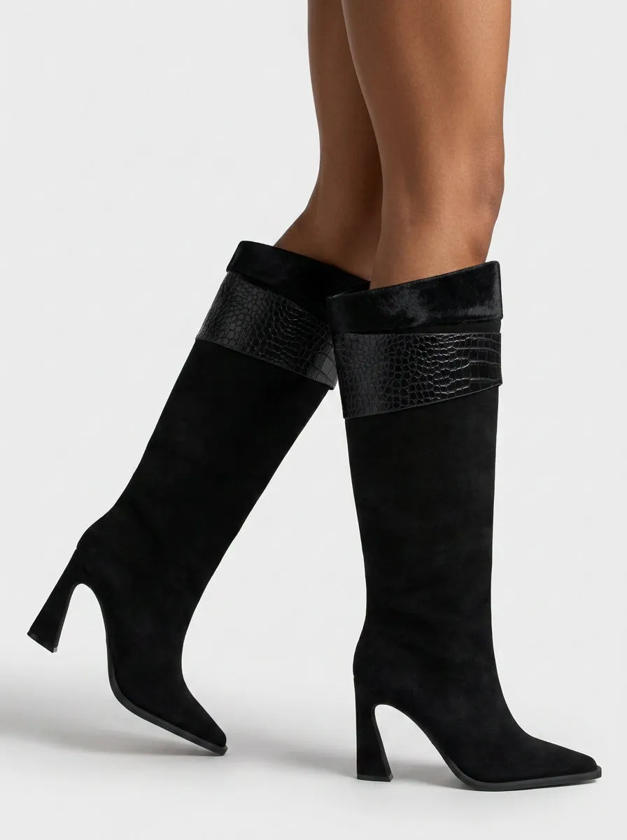 Alma en Pena I260445 bottes cuir noir 9 cm animal