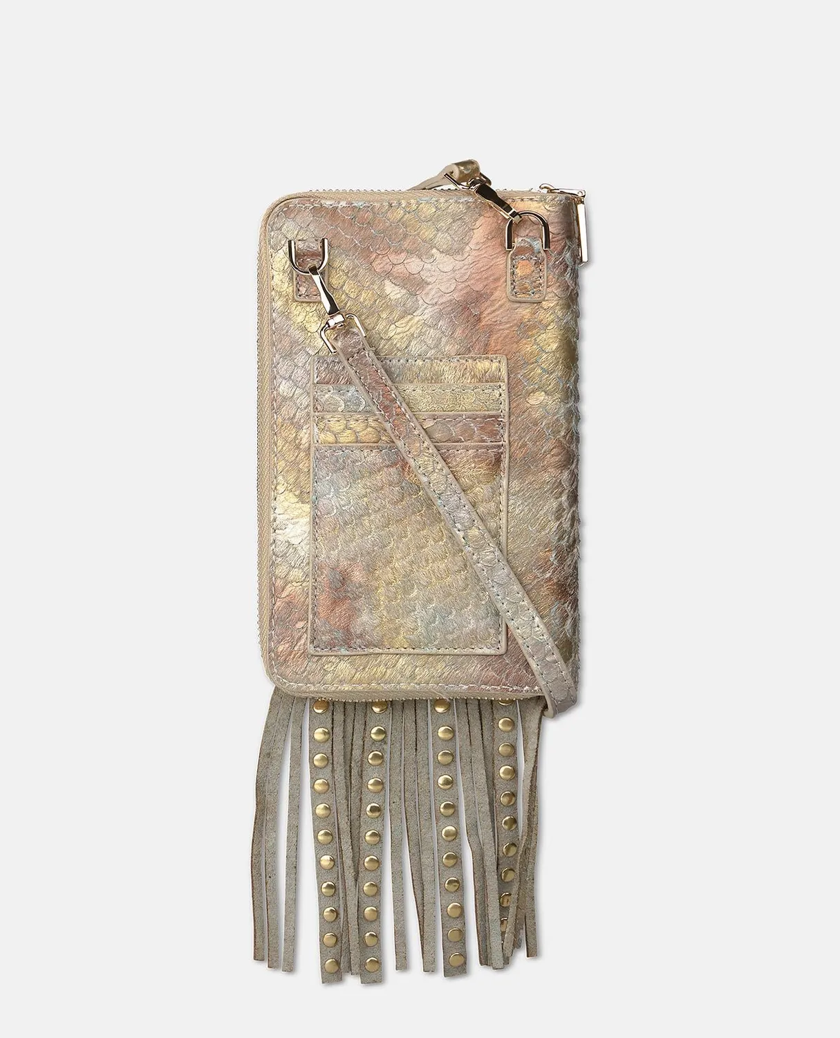 Alma en Pena V26WT016 sac portefeuille cuir camel clouté