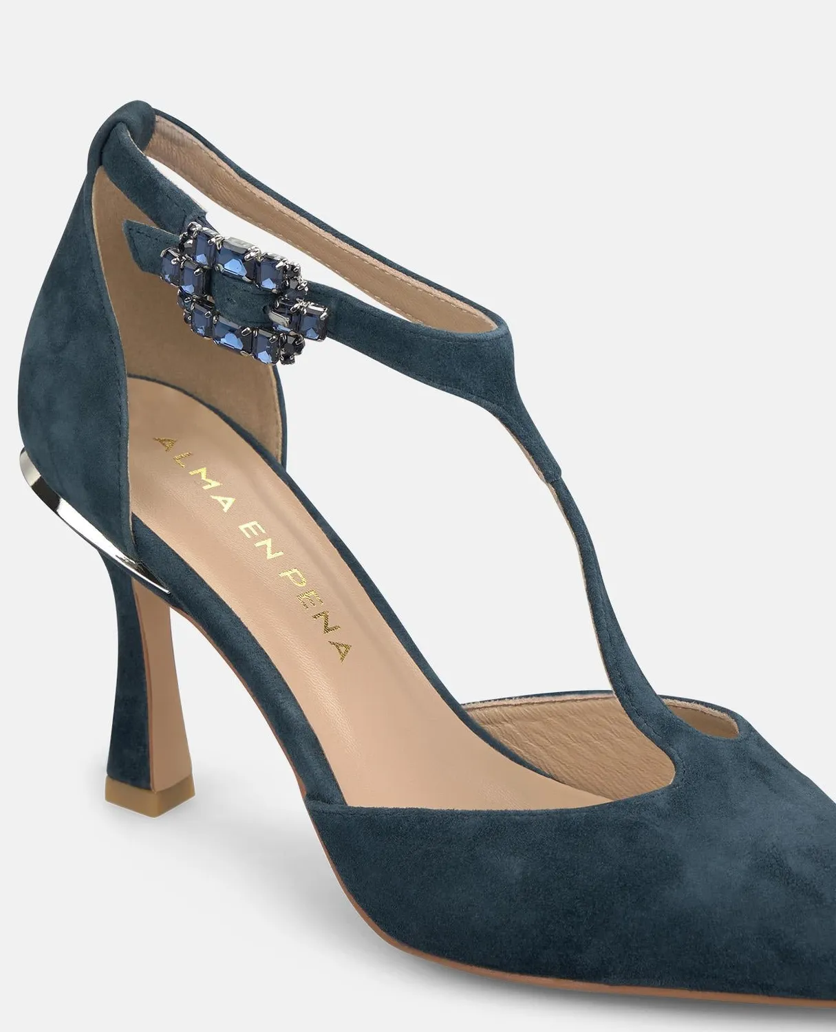 Alma en Pena V262006 escarpins cuir bleu 9 cm