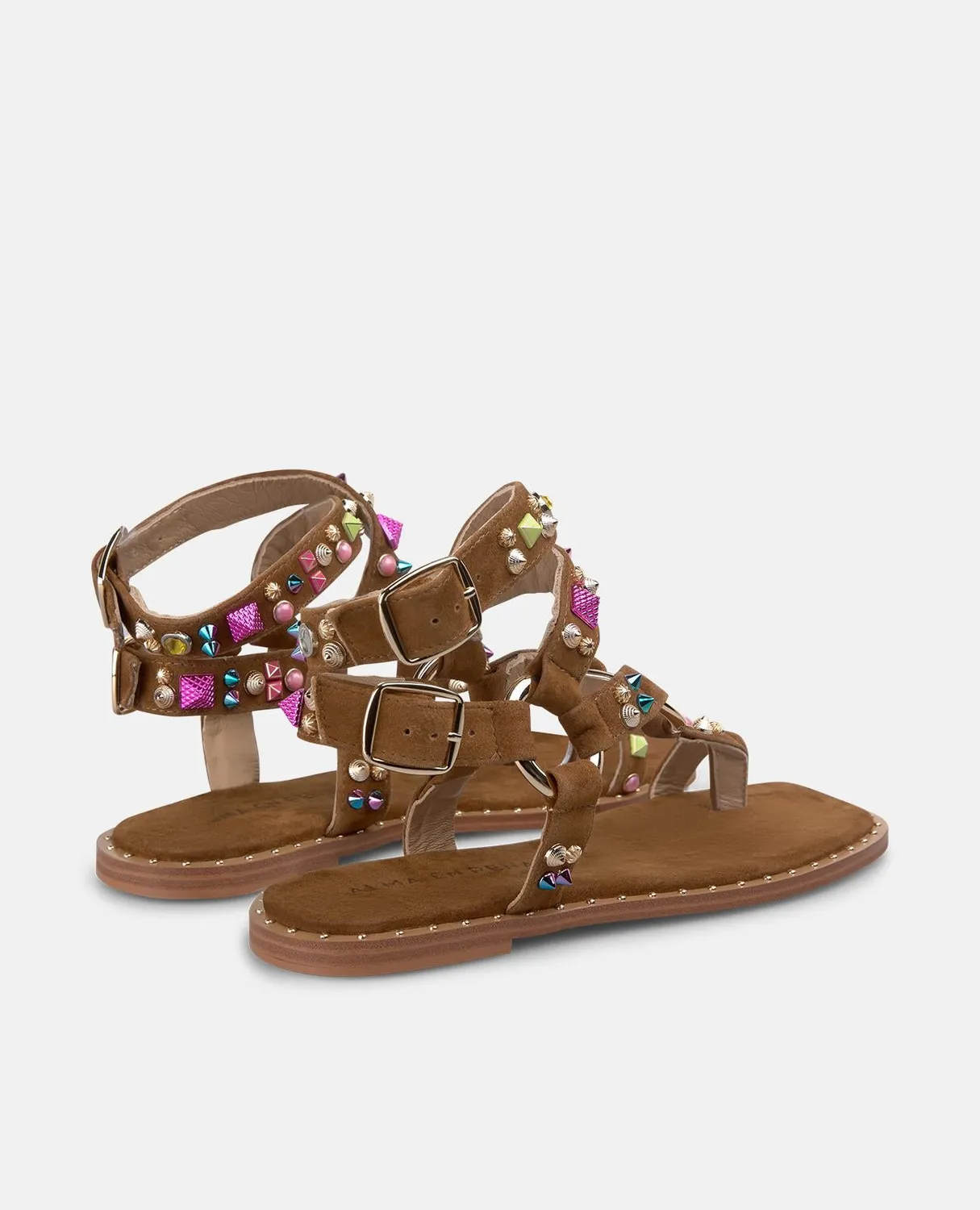 Alma en Pena V268209 sandales plates caramel cuir