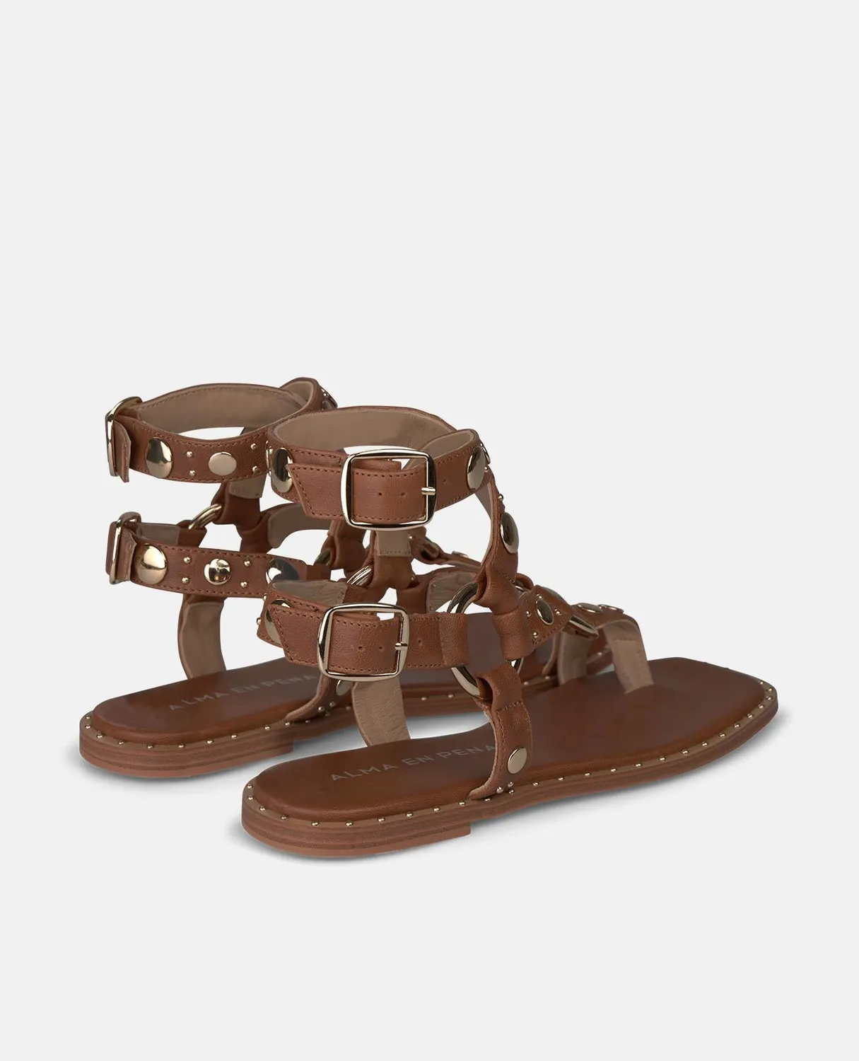Alma en Pena V268211 sandale plate camel