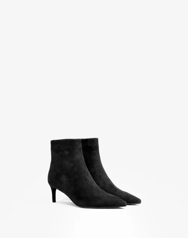 Mi/Mai Noura Low Black Suede bottine suède talon 6 cm