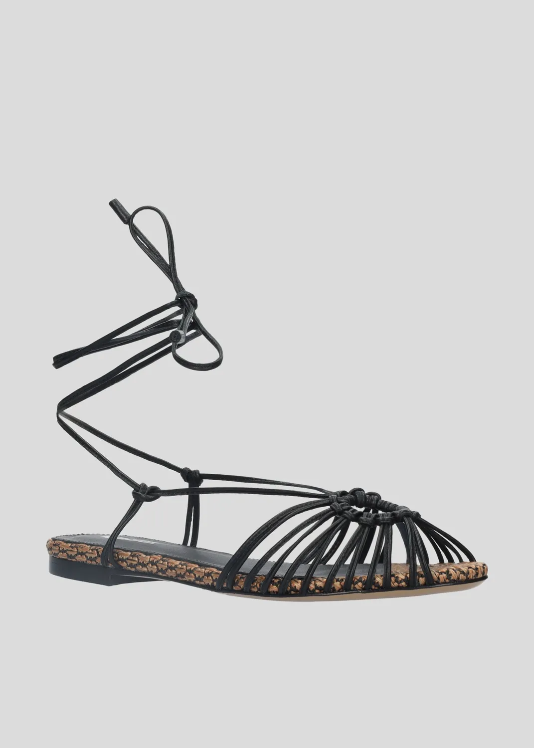 Lola Cruz Lulú sandales plates noires talon plat