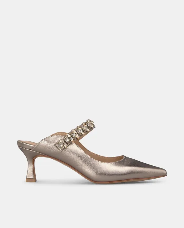 Alma en Pena V250652 mules bronze cuir strass 6 cm