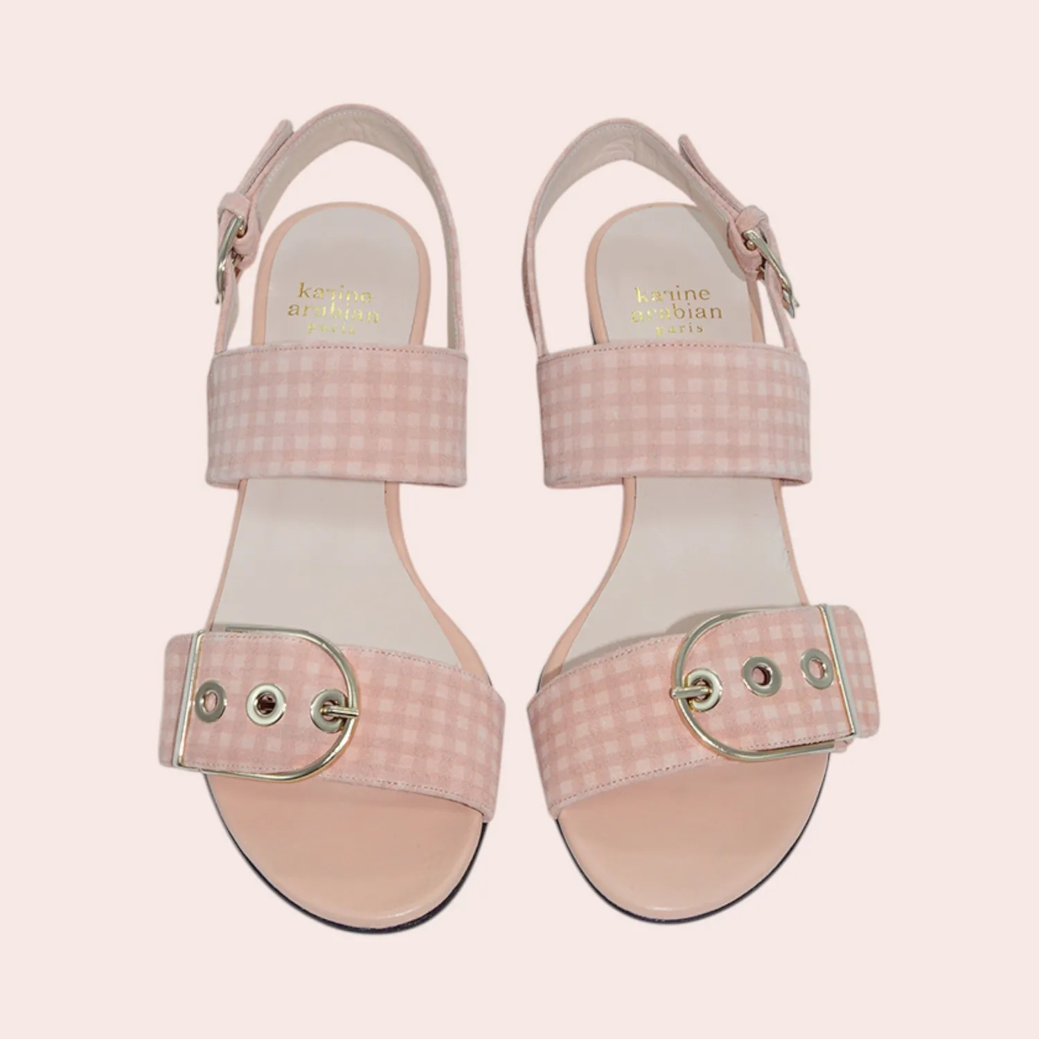 Karine Arabian Reina sandale rose vichy talon 50mm