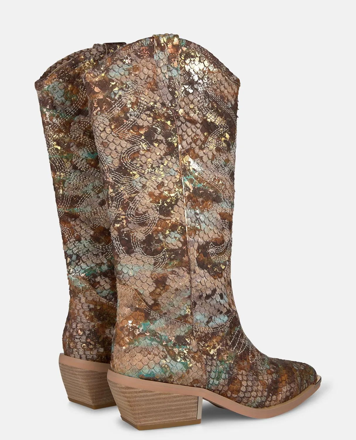 Alma en Pena V260254 bottes cowboy camel cuir 5 cm