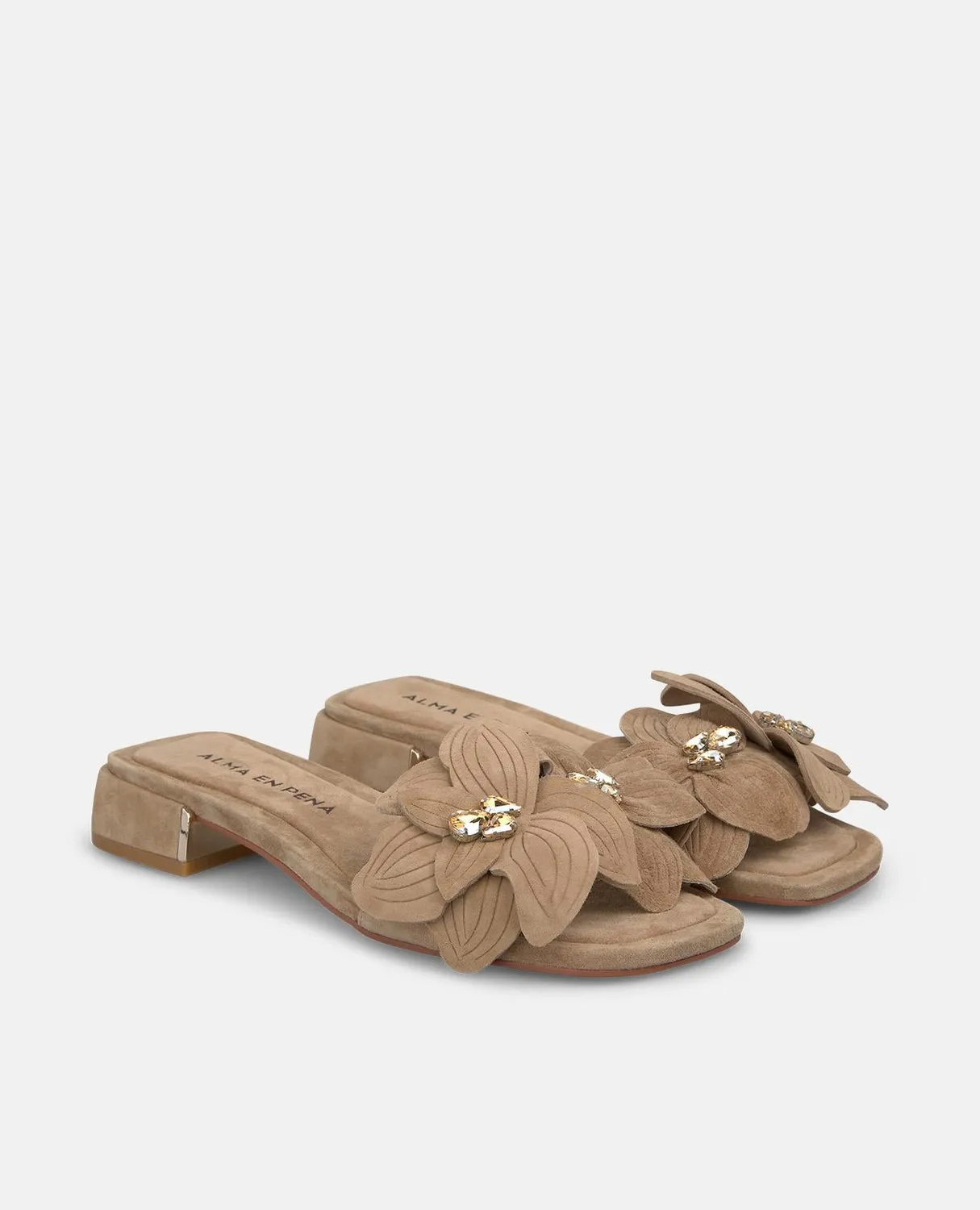 Alma en Pena V268703 sandales cuir 6,5 cm sable fleur