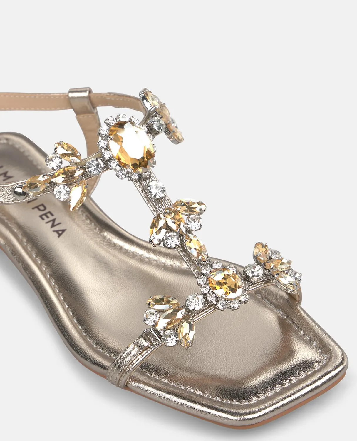 Alma en Pena V268600 sandales bronze strass talon 2 cm