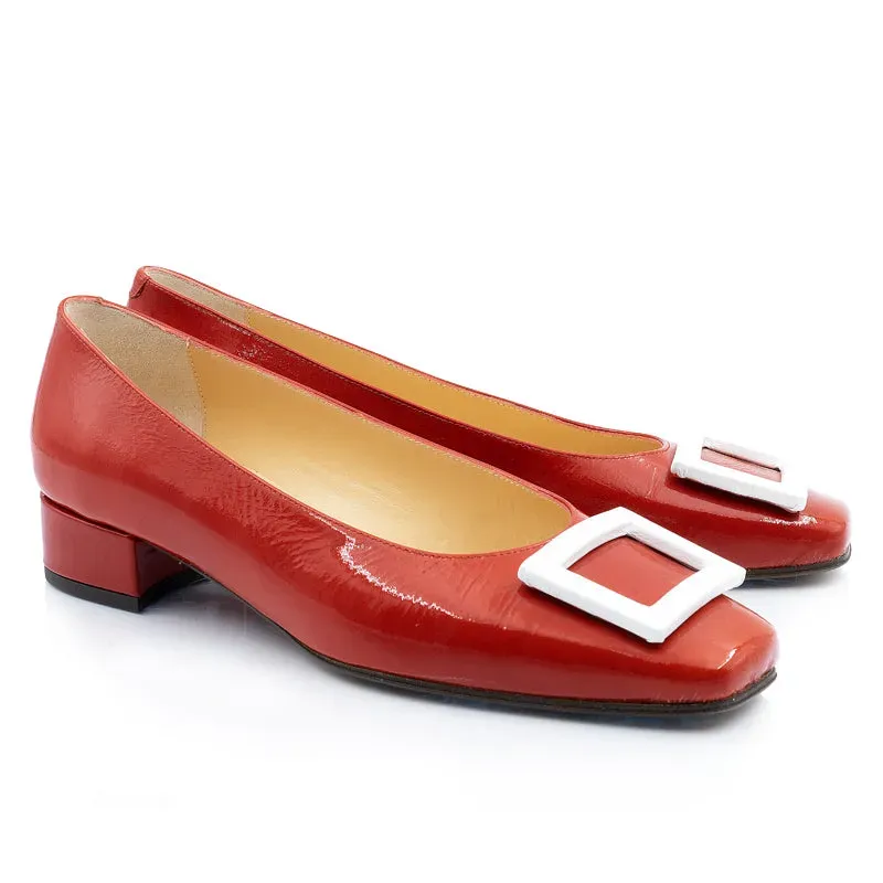 Bégum Paris Georgina Vogue ballerines rouge vernis boucle