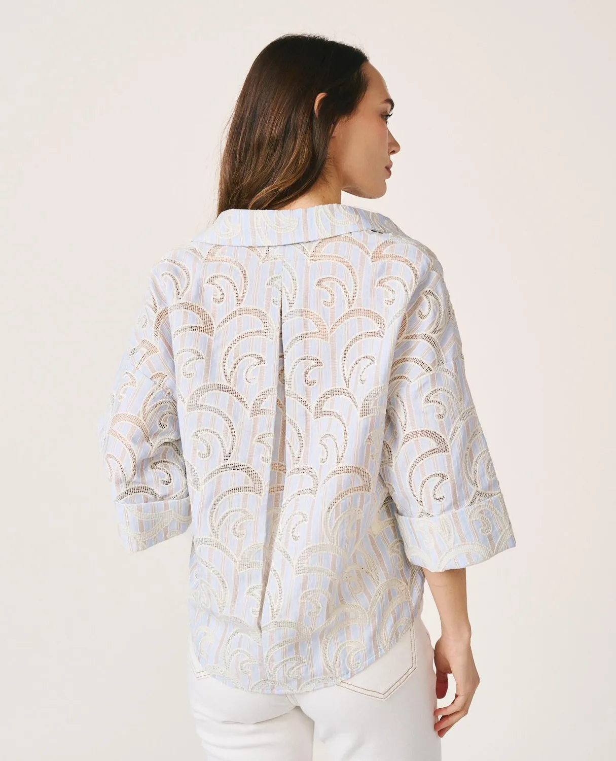 Alma en Pena V26CL0415 chemise rayée bleue