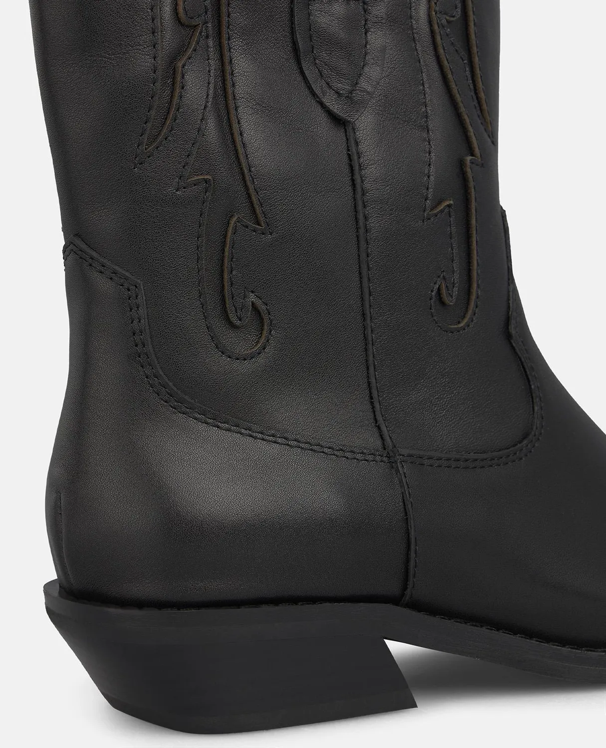 Alma en Pena I260582 bottines cowboy noires plates napa