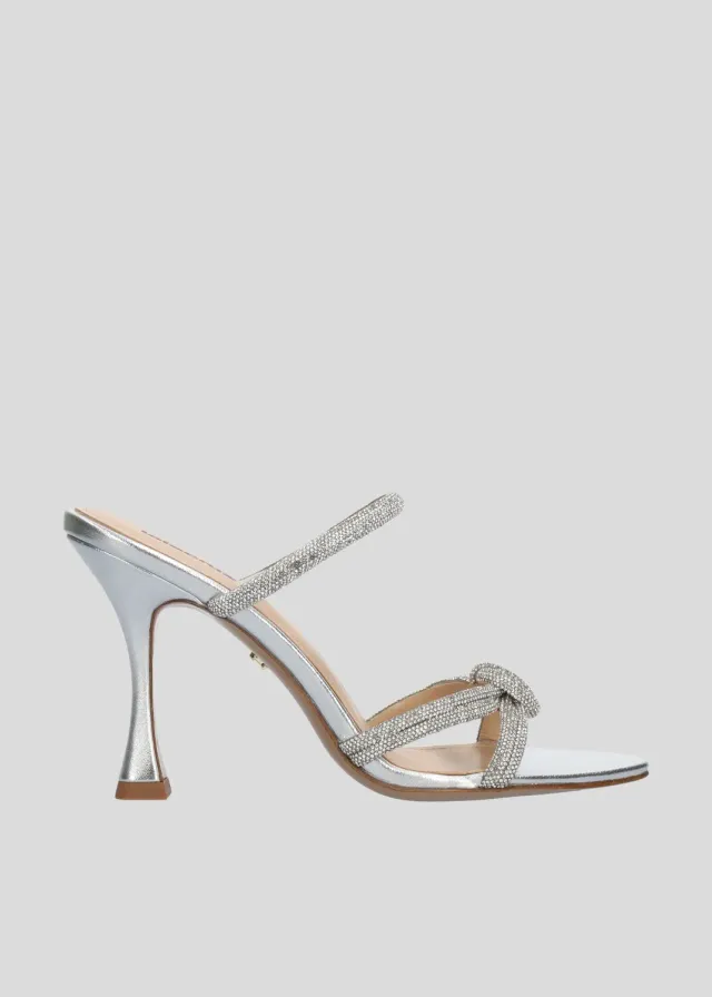 Lola Cruz Alice mule argenté