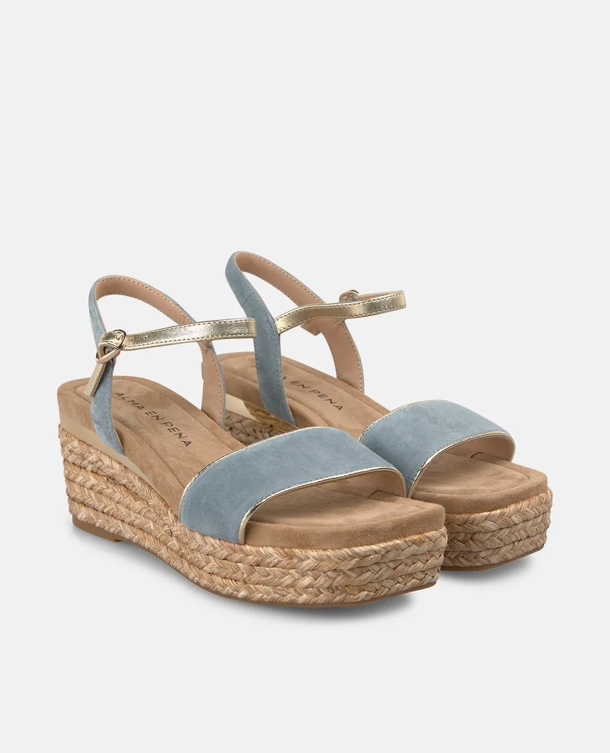 Alma en Pena V266500 compensées esparto bleu talon 7,5cm