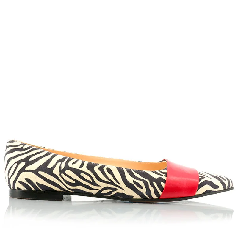 Bégum Paris Amsterdam ballerines pointues zebra rouge