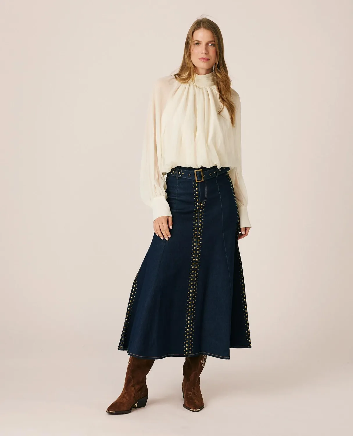 Alma en Pena I26CL0511 blouse gaze blanche drapée