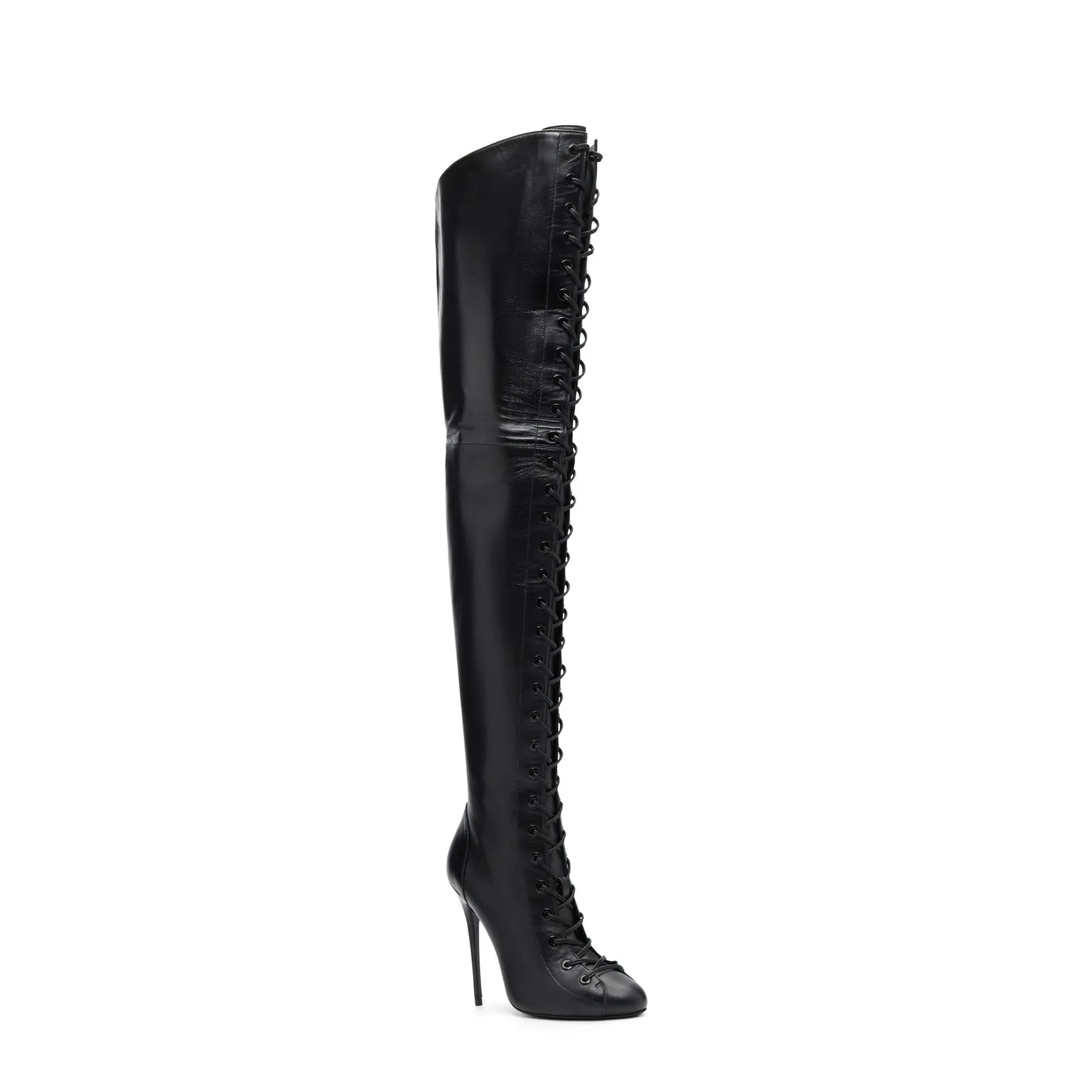 Maison Ernest Bandit Cuissarde 120 cuissarde noire cuir mat 12 cm