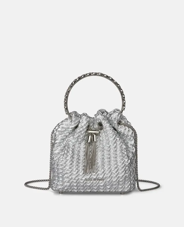 Alma en Pena V26BG057 sac seau argenté cuir