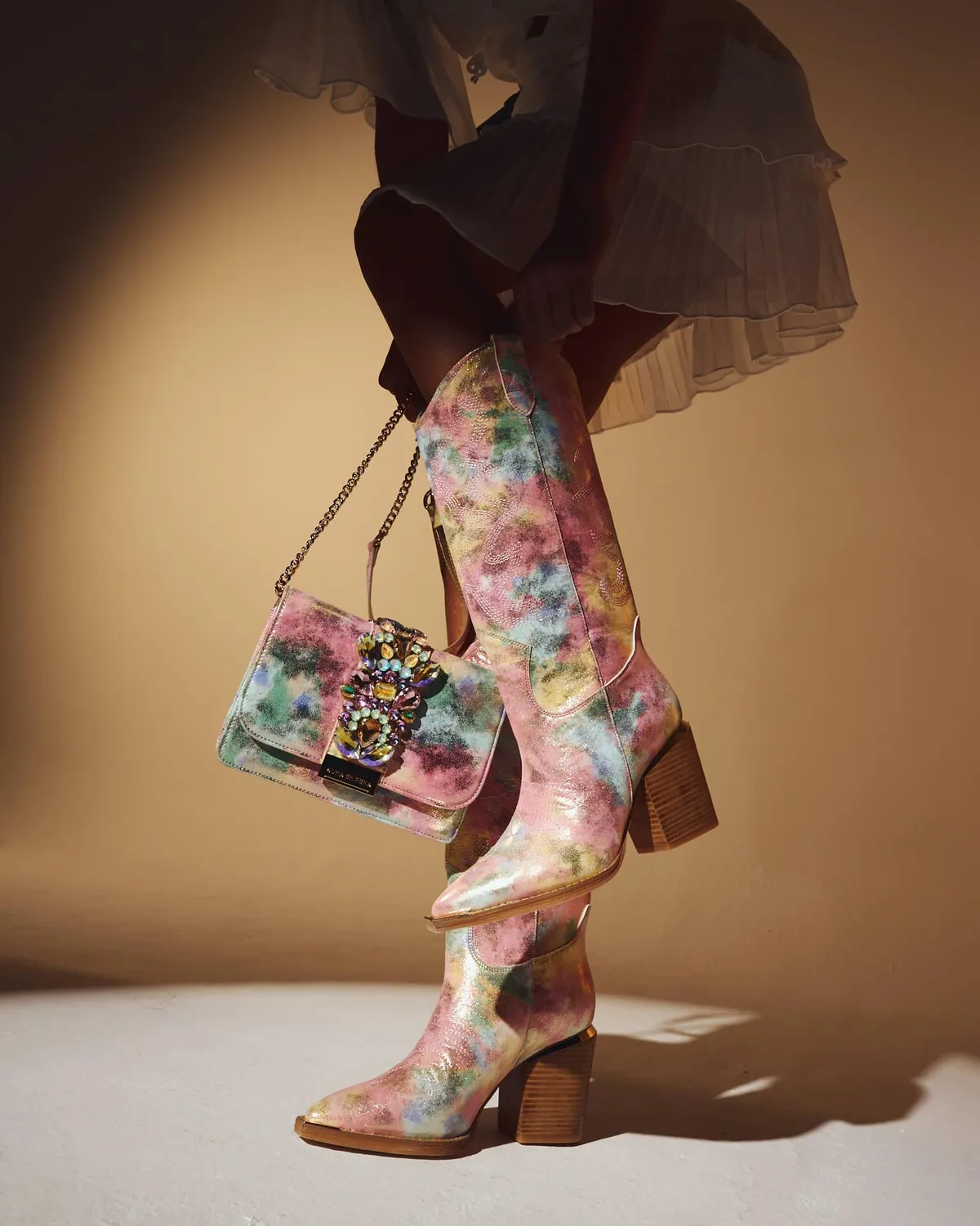 Alma en Pena V250100 bottes cowboy rose 8,5 cm
