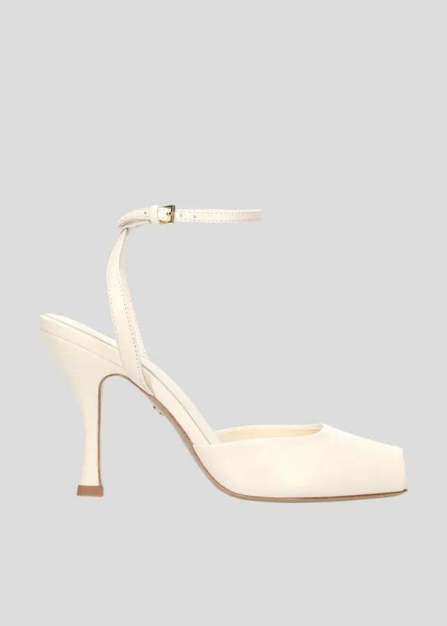 Lola Cruz Colette 100 escarpins blanc cassé