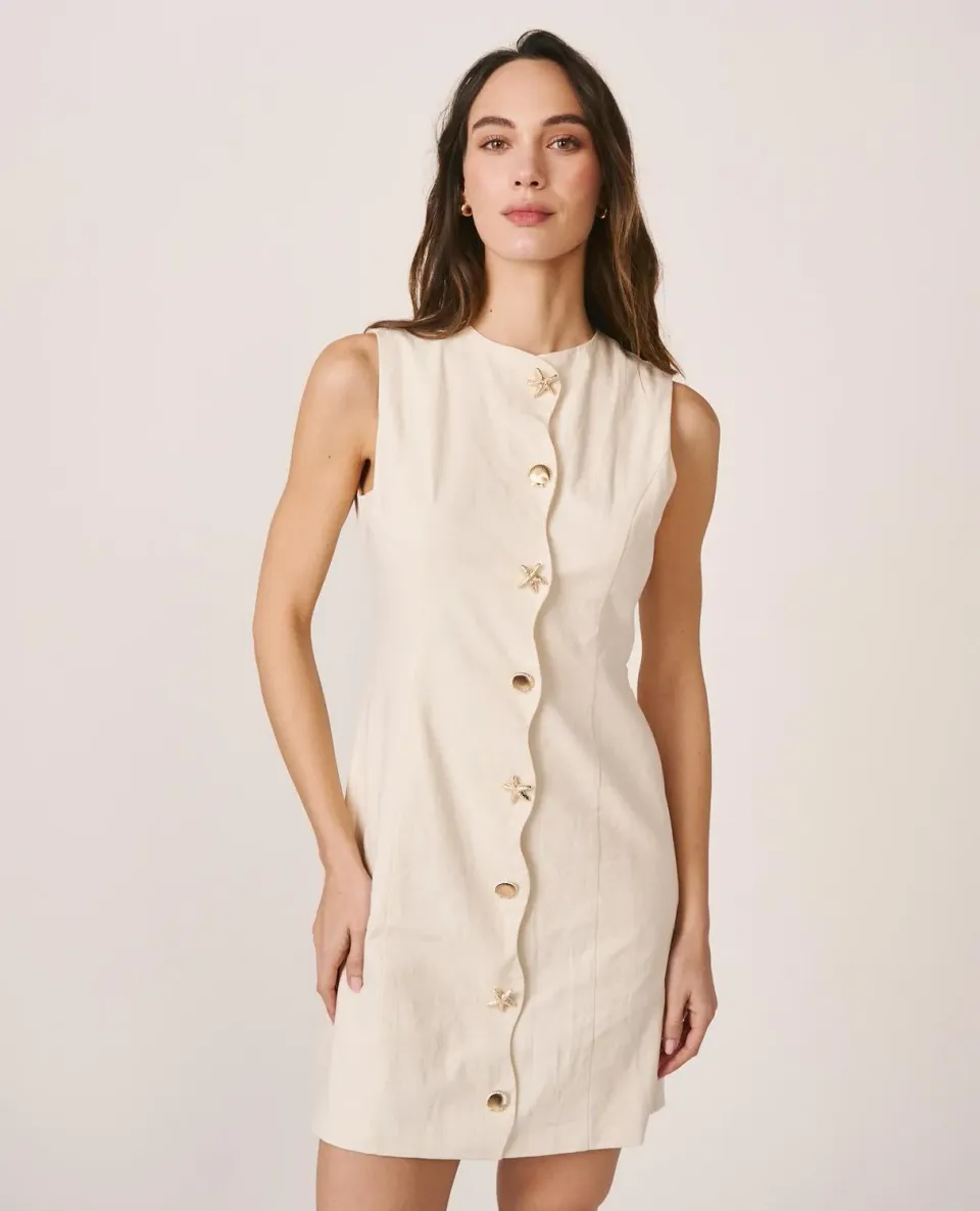 Alma en Pena V26CL0114 robe mini blanche coton