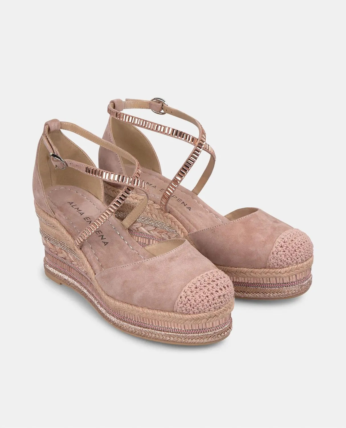 Alma en Pena V251061 compensées rose cuir 5 cm