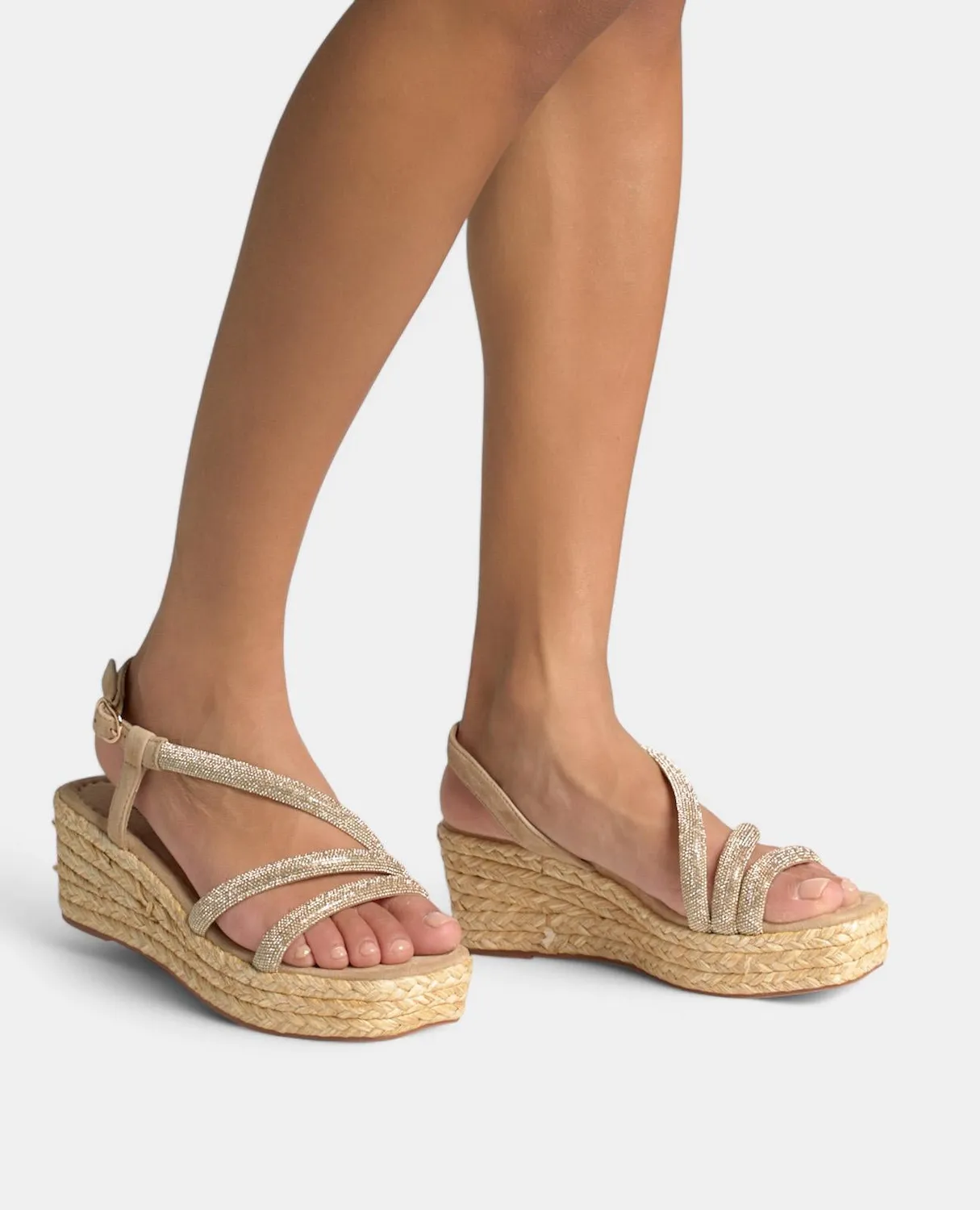 Alma en Pena V2551452 sandales compensées beige talon 5 cm