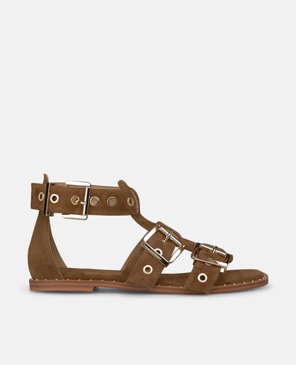 Alma en Pena V268206 sandales plates cuir caramel
