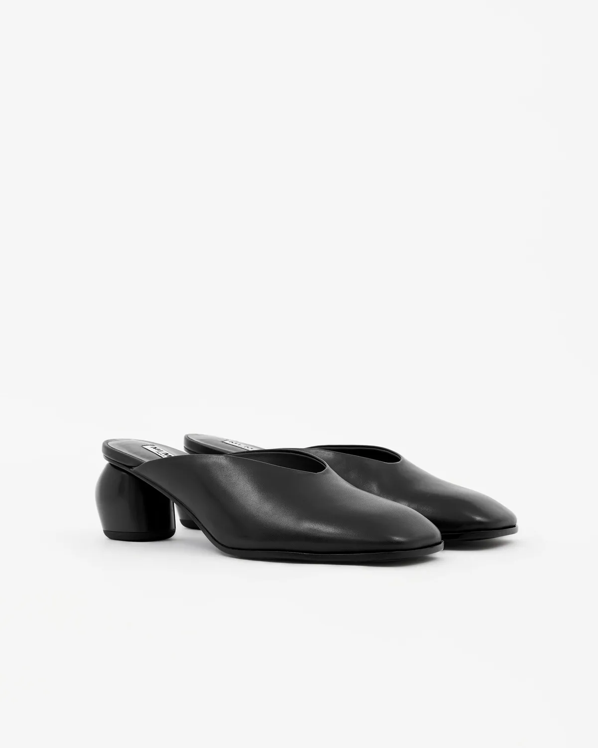 Mi/Mai Junya II Low sabots noir cuir petit talon