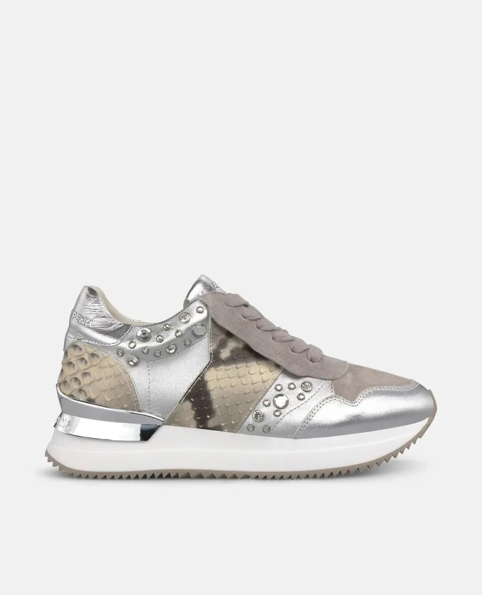 Alma en Pena I261104 sneakers cuir taupe plateforme