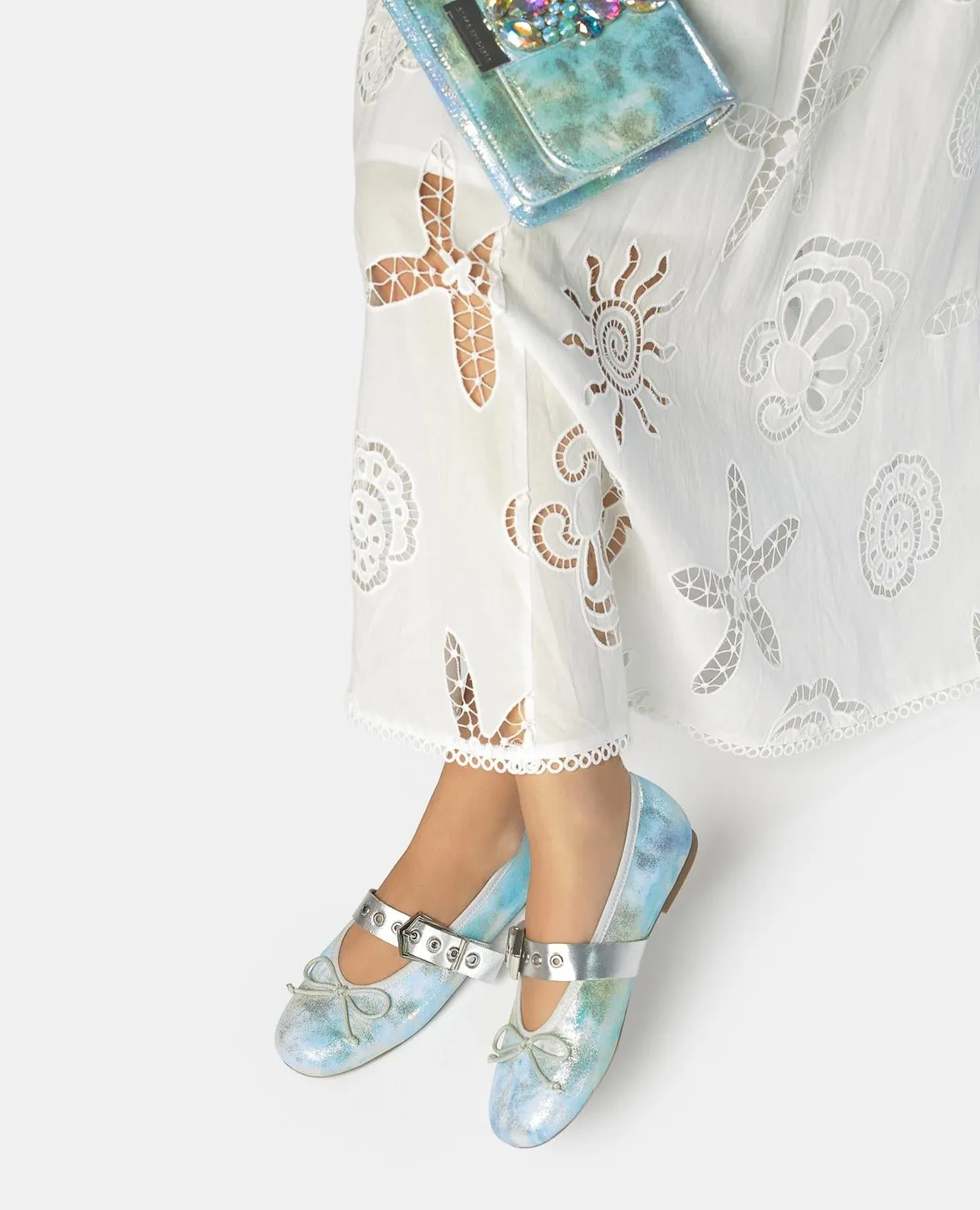 Alma en Pena V261300 ballerines bleu fantaisie plat