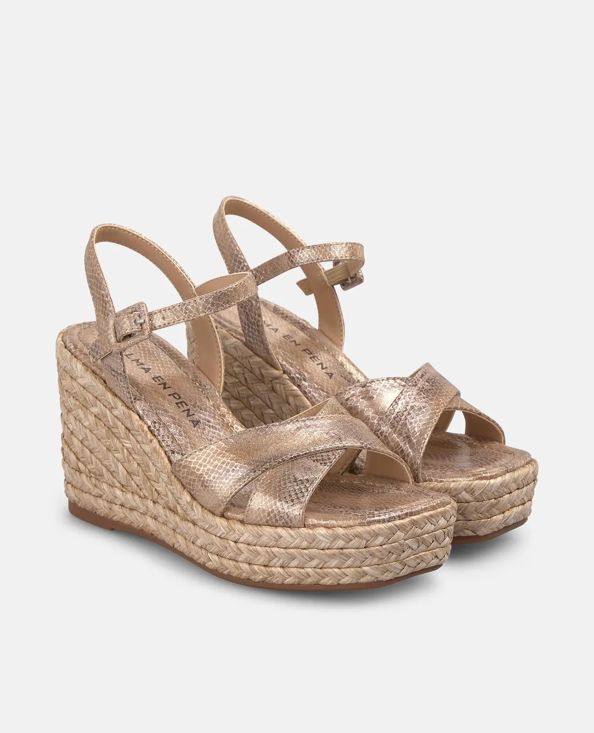 Alma en Pena V2651102 sandale compensée camel 9,8 cm