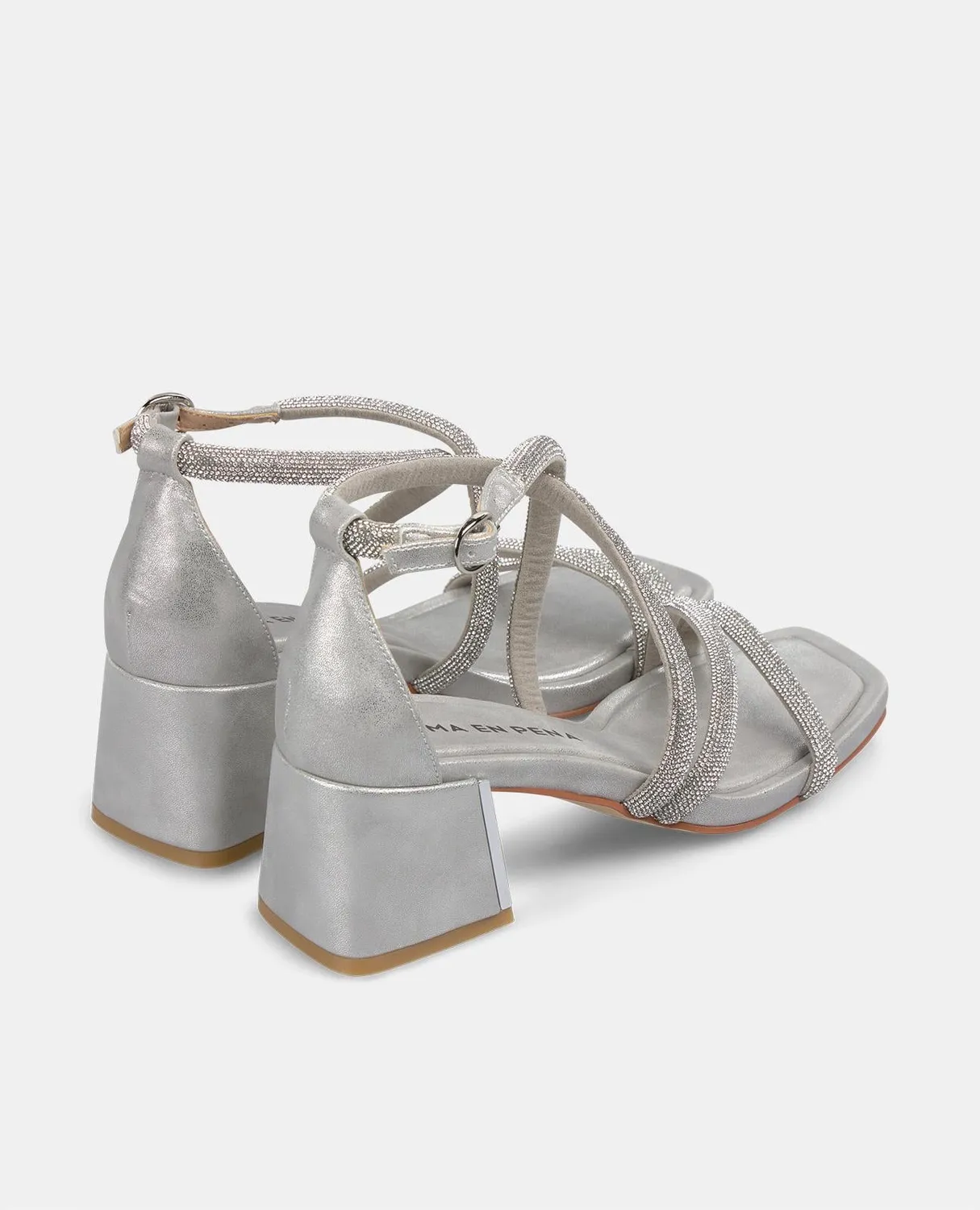 Alma en Pena V2550944 sandales argent strass talon 6 cm