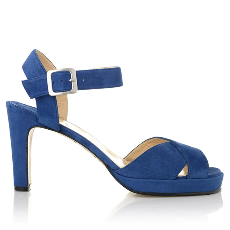 Bégum Paris Belize sandales indigo daim talon 8 cm