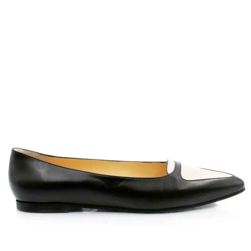 Bégum Paris Litchi ballerine bicolore cuir
