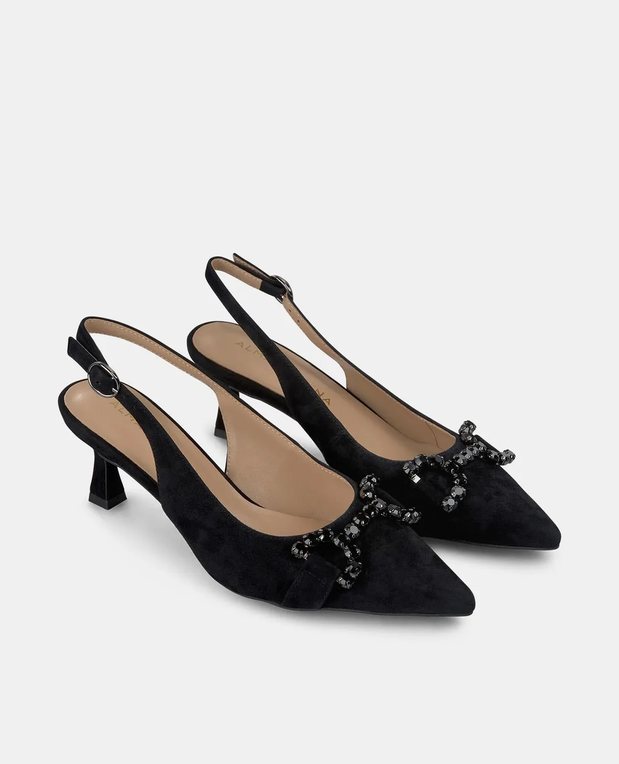 Alma en Pena V250659 escarpins noirs strass talon 6 cm