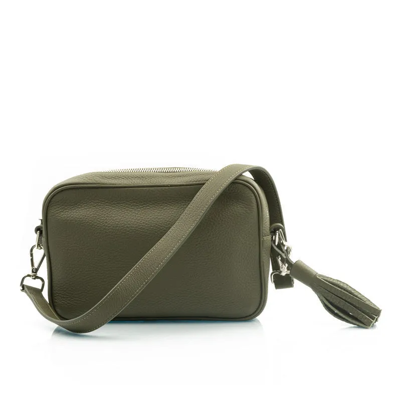 Bégum Paris Adèle sac olive cuir grainé bandoulière