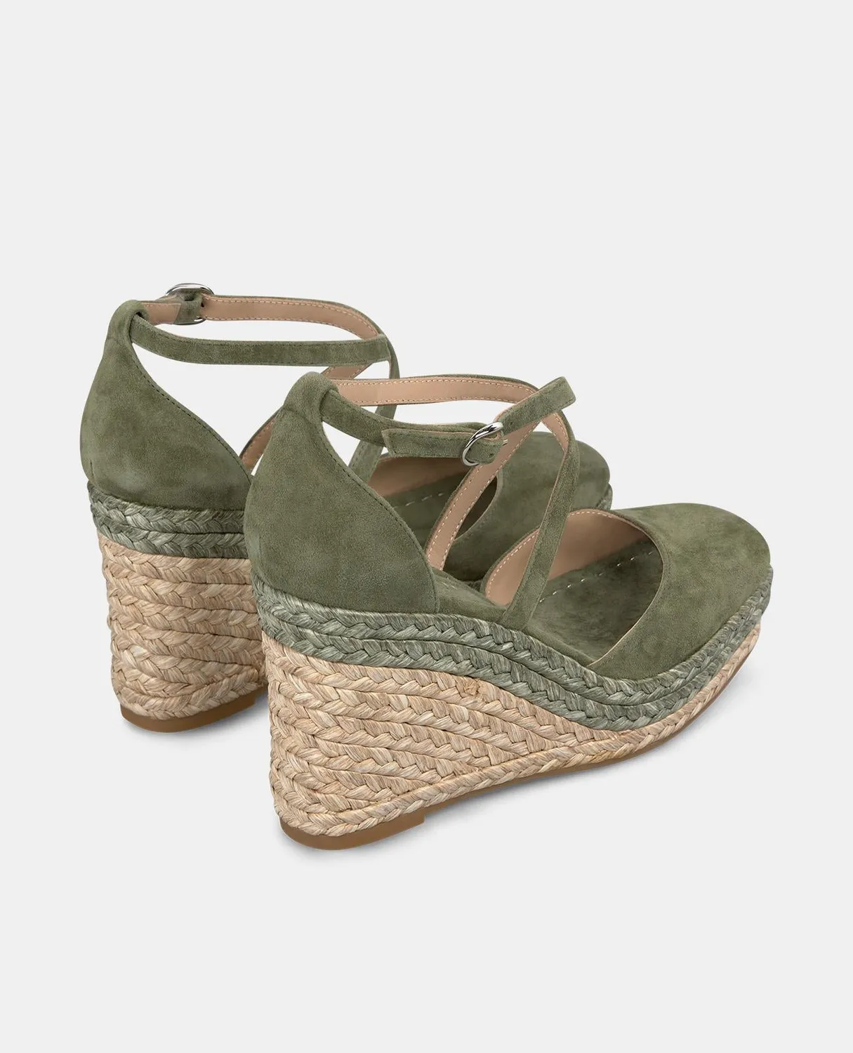 Alma en Pena V2551117 compensées kaki cuir 9cm
