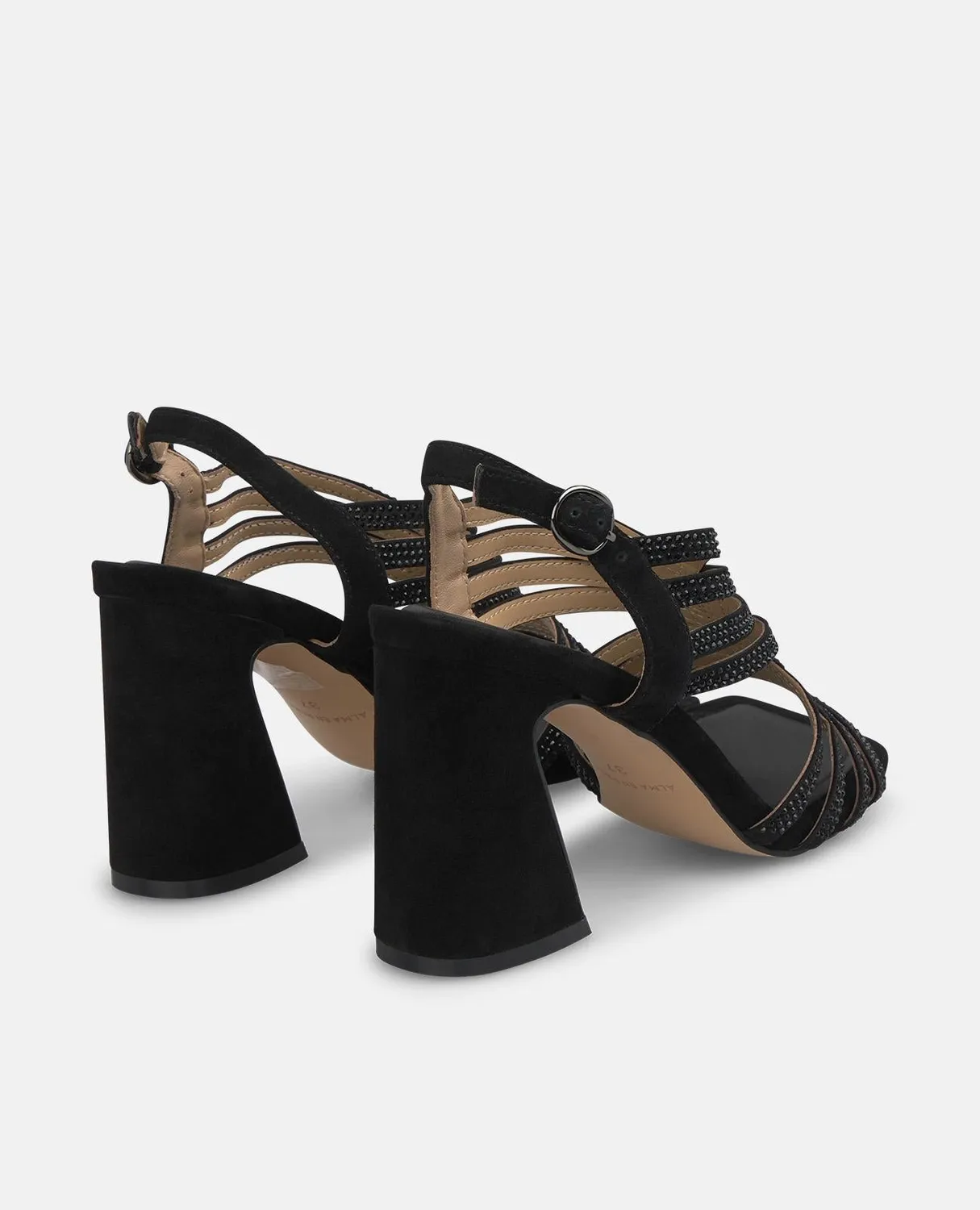 Alma en Pena I250099 sandales noires talon 8,3 cm strass