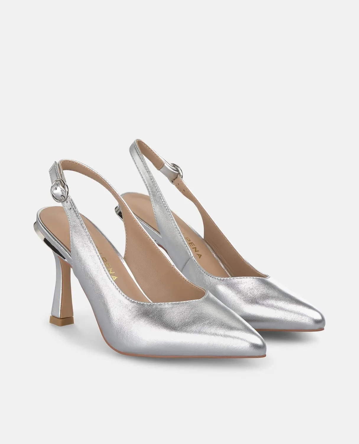 Alma en Pena I250390 escarpins argentés talon 9 cm cuir