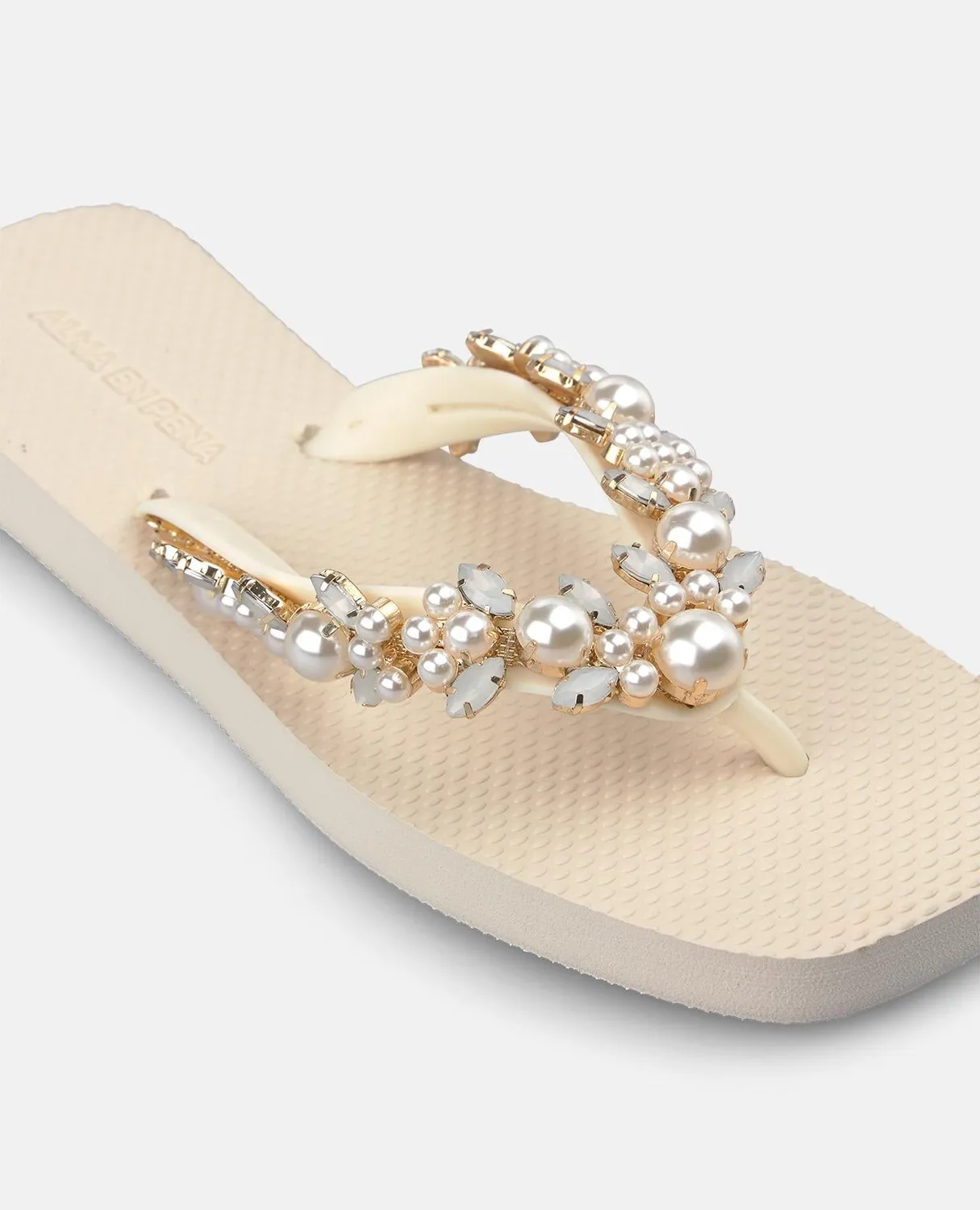 Alma en Pena V269008 Summer White tongs blanc plat 2 cm