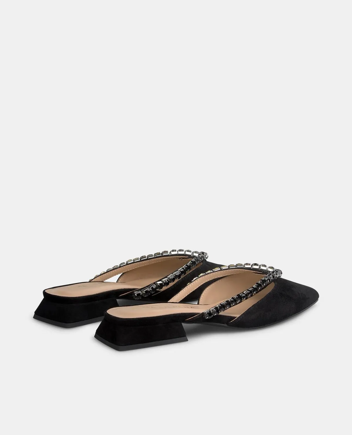 Alma en Pena V250485 mules plates noires strass