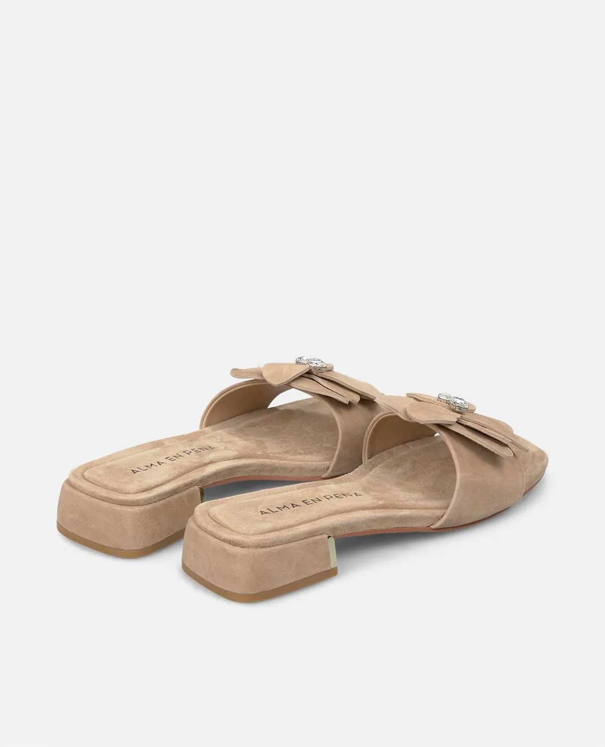 Alma en Pena V251944 mules plates sable fleur talon 3,5 cm