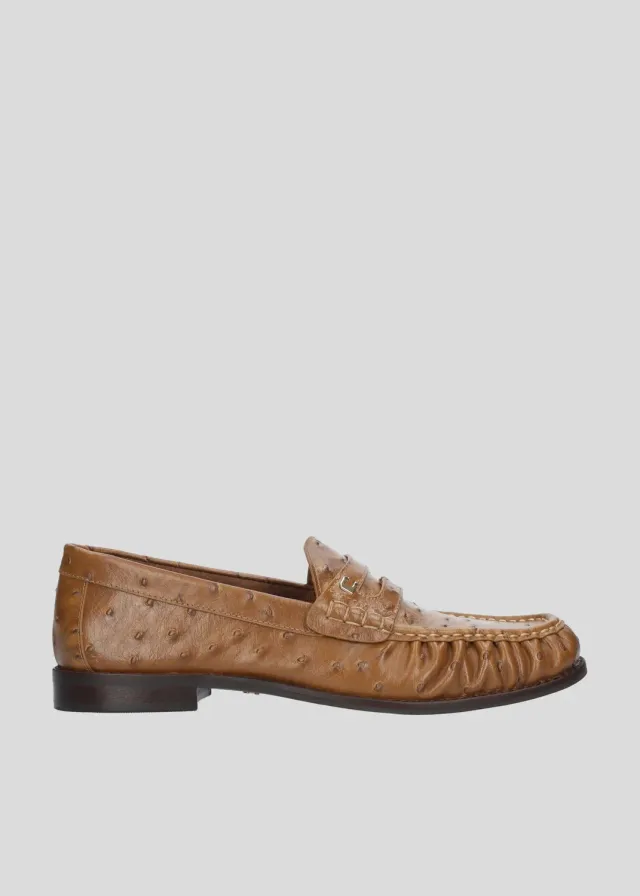 Lola Cruz Orea mocassins caramel cuir plat