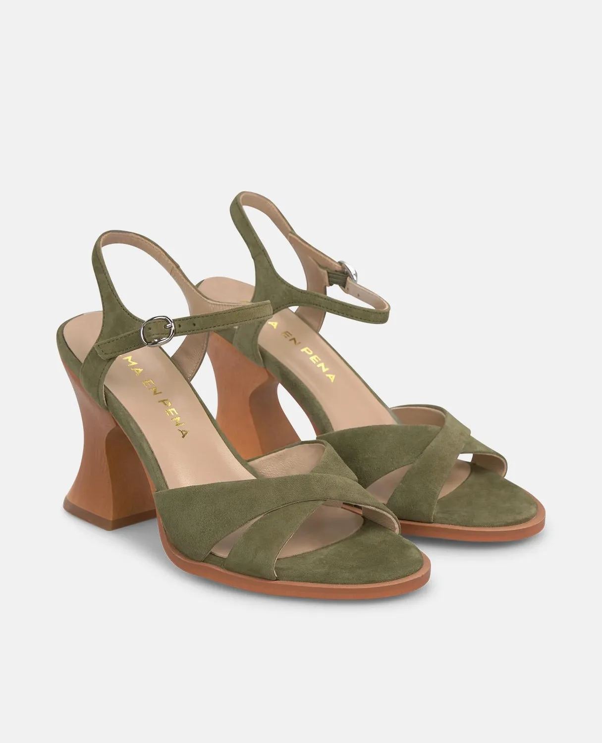 Alma en Pena V262450 sandales kaki talon 10 cm cuir